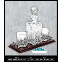 Square Decanter with Tray and 2 Glasses