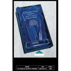25 Cm Blue and White Award